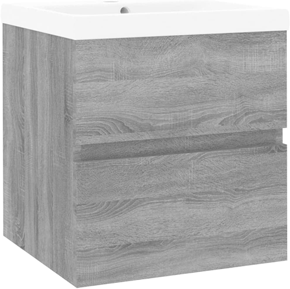 WIFESE Waschbeckenschrank mit Einbaubecken 42x39x18,5 cm Grau Sonoma Holzwerkstoff Waschtischuntersc