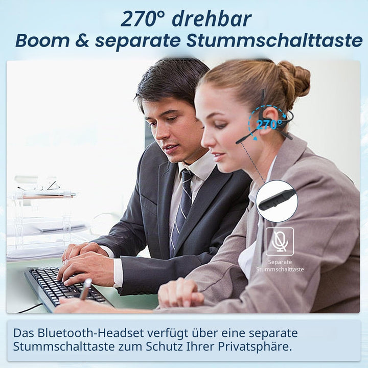 BANIGIPA Bluetooth 5.4 Headset mit Mikrofon, offene Kopfhörer mit Mikrofon, drahtloses Headset mit R