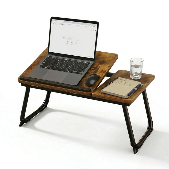 Relaxdays Laptoptisch für Bett & Couch, klappbarer Betttisch, höhenverstellbar, Betttablett, Metall,