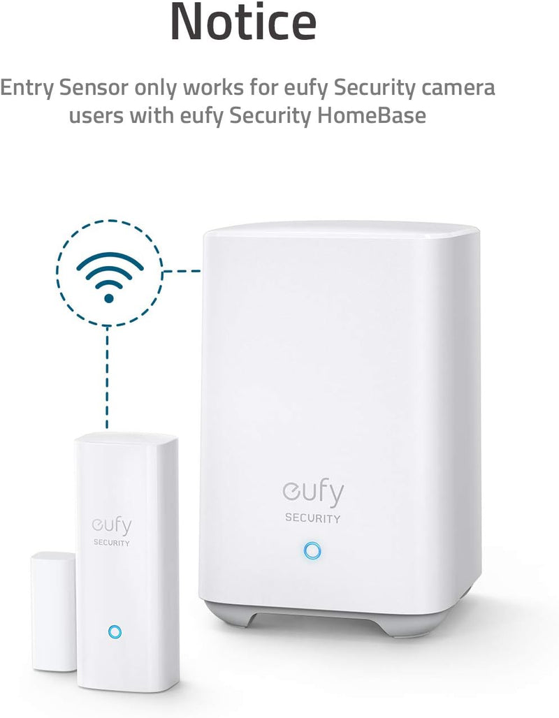 eufy Security by Anker, Haustür Sensor, Erkennt Öffnen/Schliessen von Türen & Fenstern, Sendet Alarm