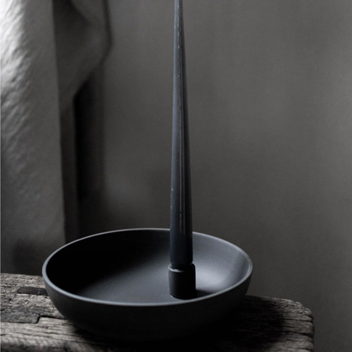 LIDTAROP KERZENHALTER Ø21 x 5 cm DUNKELGRAU | Kerzenschale Kerzenteller Kerzenständer für Stab- Tafe