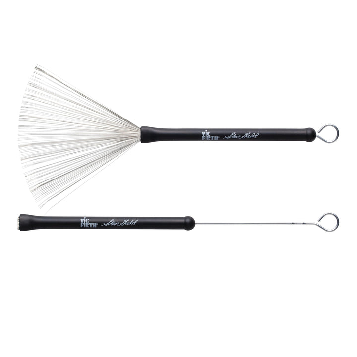 Vic Firth Signature Series Wire Brush - Steve Gadd - Retractable - Black Handle Wire Brush Single, W