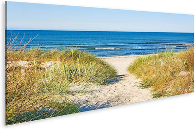 Bild auf Leinwand Strand Zugang Weg zur Ostsee Marram Grass Aside Wandbild Poster Kunstdruck Bilder