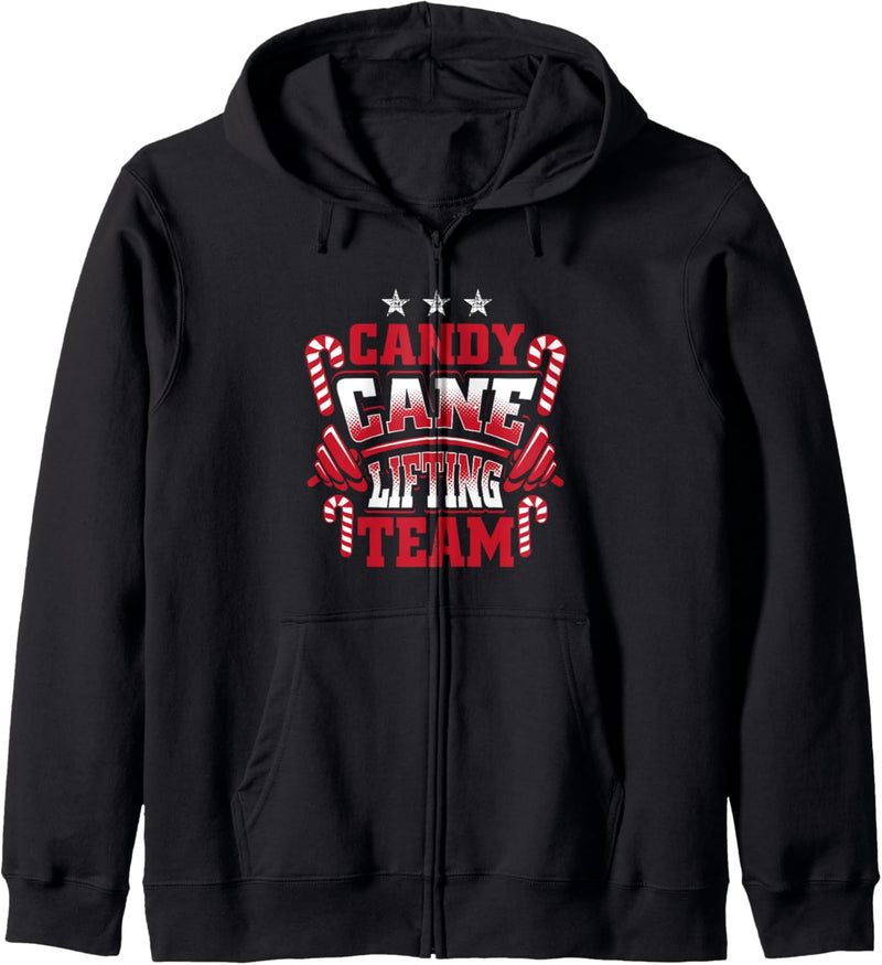 Christmas Candy Cane Lifting Team Weihnachtstraining Santa Fitness Kapuzenjacke