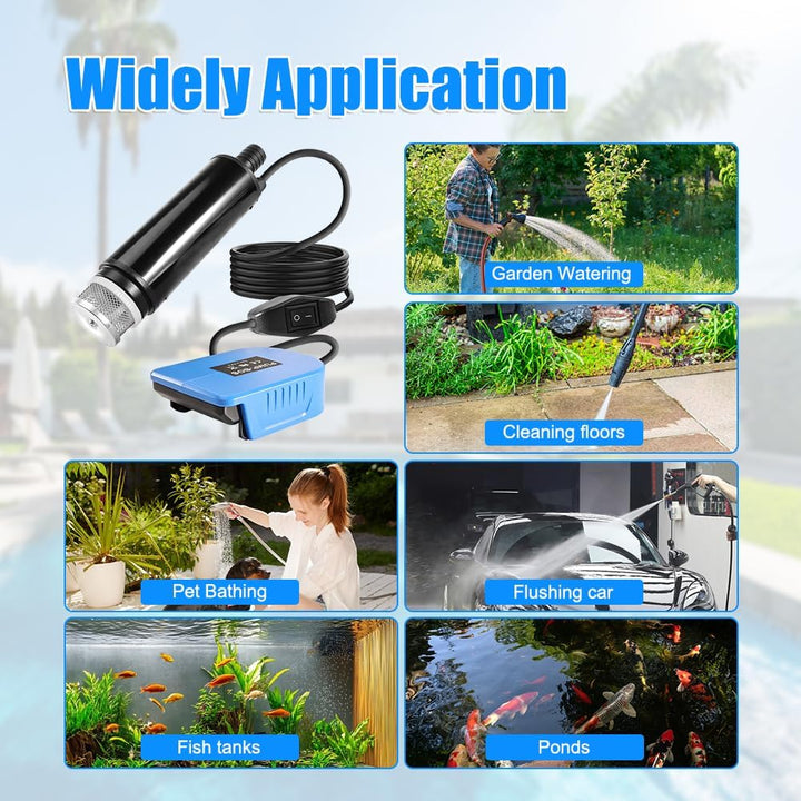Wasserpumpe Kompatibel mit Bosch 18V Akku, Elektrische Tauchpumpe 30L/MIN, Wassertransferpumpe mit 4