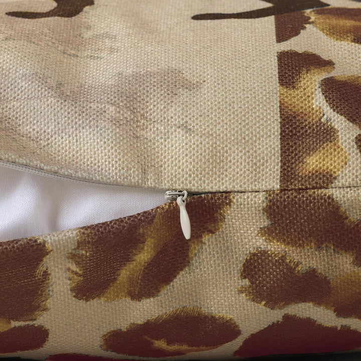 Bonhause 4er Set Kissenbezüge Tiere Leopard 45 x 45 cm Doppelseitig Giraffe Elefant Afrikanische Pol