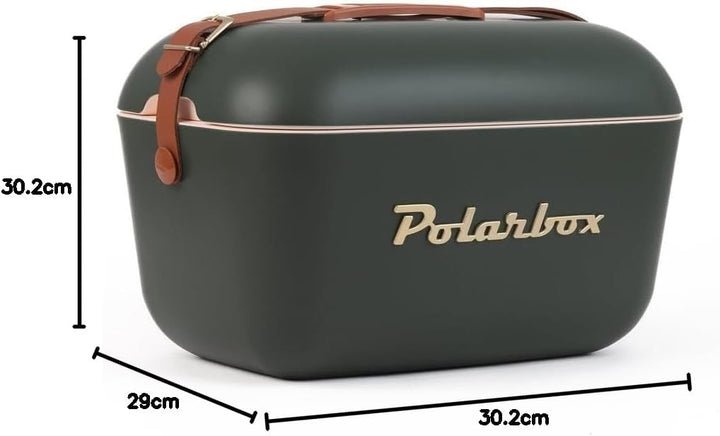 Polarbox Kühlbox Classic Kühltasche Retro Vintage Camping Picknick Strand 20L Green-Frost/Gold