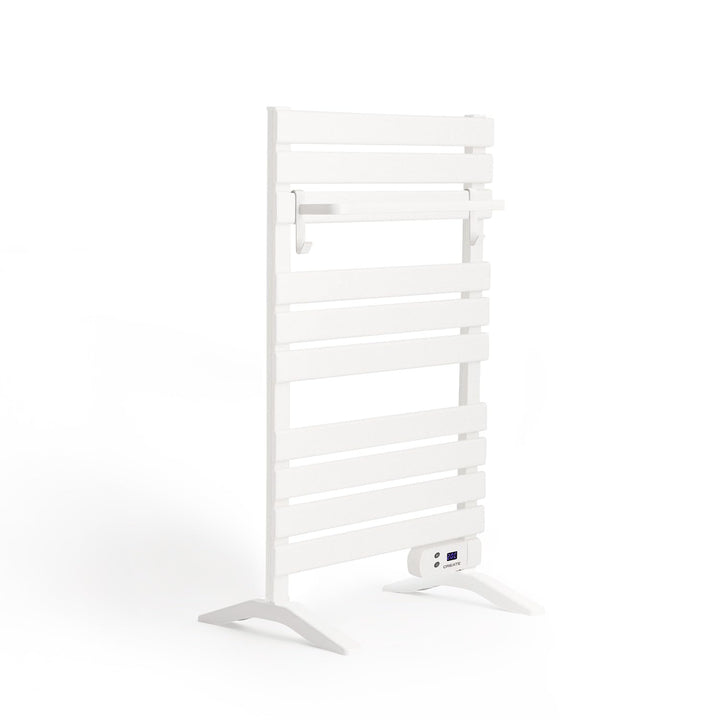 CREATE / WARM Towel 500W / Elektrischer Badheizkörper Weiss mit Standfüssen mit Regal 1 Stange / 103
