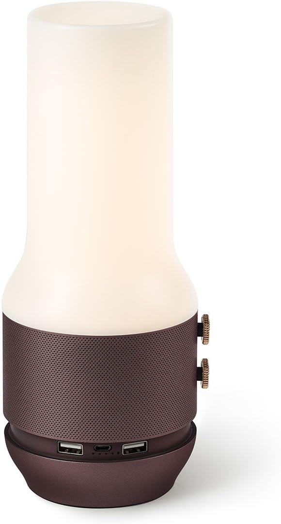 Lexon TERRACE, Bluetooth-Speaker, Leuchte und Powerbank, braun, braun