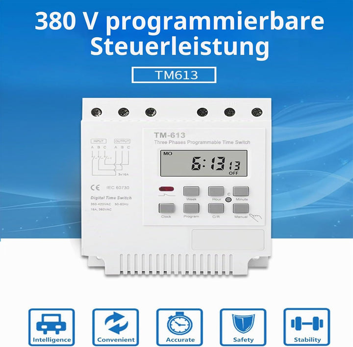 Ailao Zeitrelais 380V TM-163 Dreiphasig Smart Digital Zeitrelais Weekly Programmable Control Power T