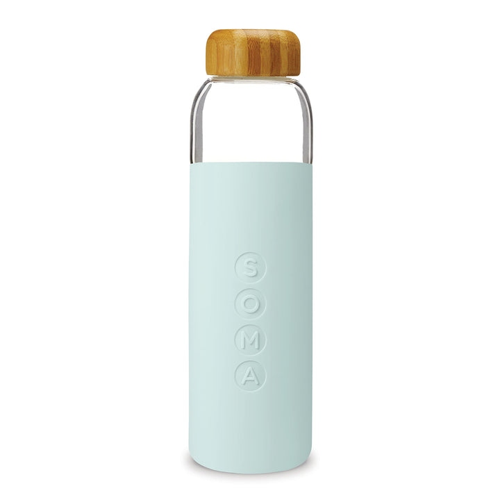 SOMA Glas-Wasserflasche mit Silikonhülle, BPA-frei, Minze, 500 ml 17oz Mint, 503 ml Mint