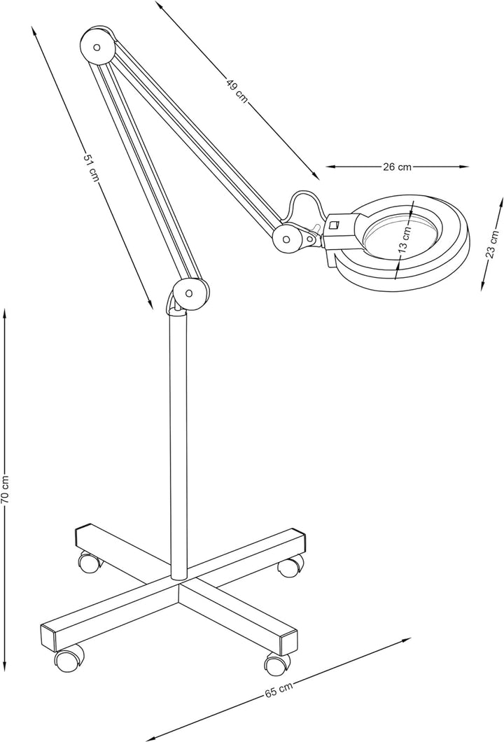 Beltom Lupenleuchte stativ Linse 5 Dioptrien Kaltlicht + LUPENLAMPE Standlupe