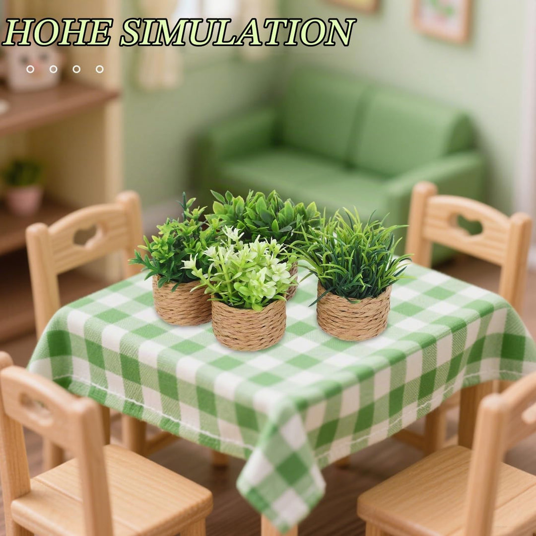 Supvox 4Pcs Miniatur Pflanzen Puppenhaus Deko Künstliche Bonsai