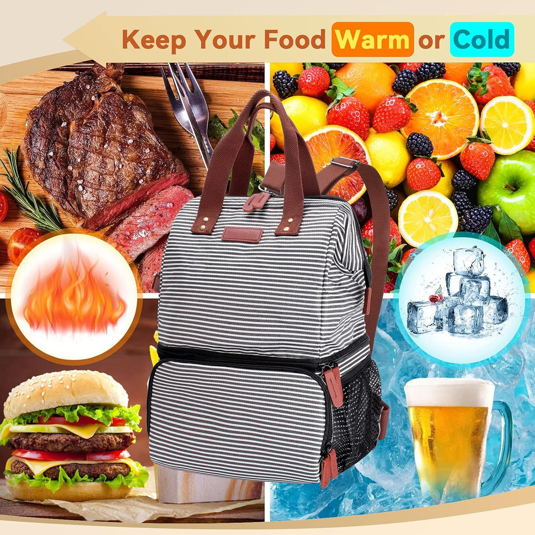 Kühlrucksack 20L Doppelte Gross Isoliert Kühltasche Lunchtasche Cooler Bag Thermotasche Picknicktasc