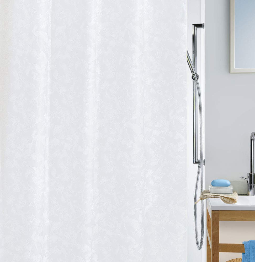 Spirella Anti-Schimmel Duschvorhang - Anti-Bakteriell, waschbar, wasserdicht - Polyester, „Porto“ 18