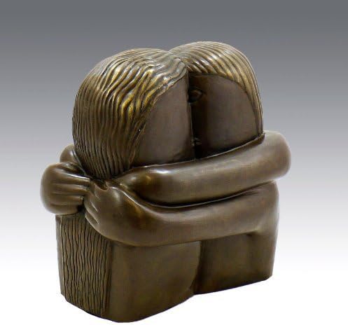 Moderne Kunst Bronzefigur - Der Kuss - signiert - Constantin Brâncusi Skulptur - Moderne Plastik - A