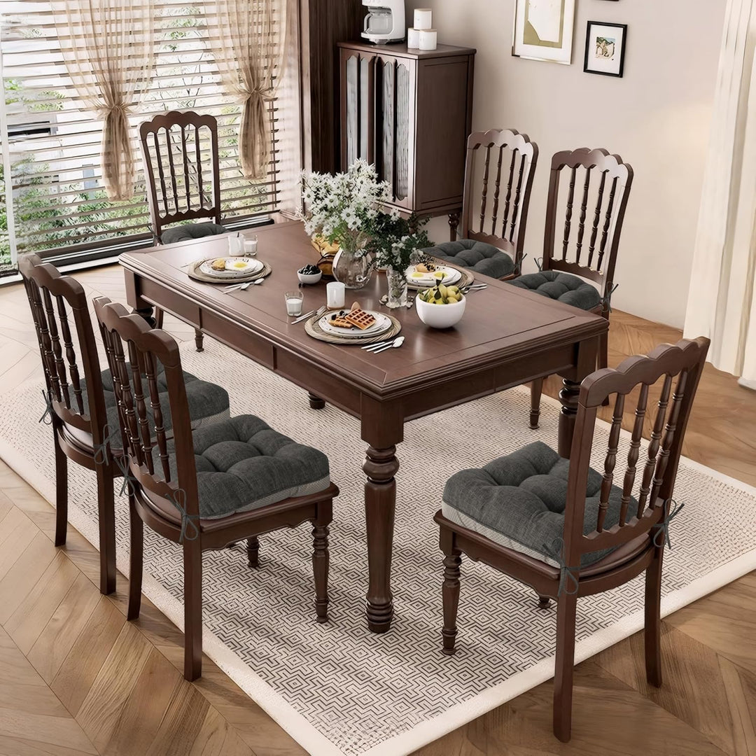AddGrace 2er Set Sitzkissen 40 x 40cm Weiche Stuhlkissen mit 10cm Dunkelgrau 2 Dunkelgrau, 2 Dunkelg