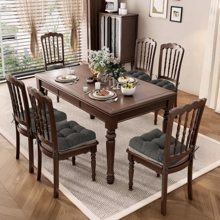 AddGrace 6er Set Sitzkissen 40 x 40 x 10cm Dunkelgrau | Weiche Stuhlkissen mit Hochwertiger Polsteru