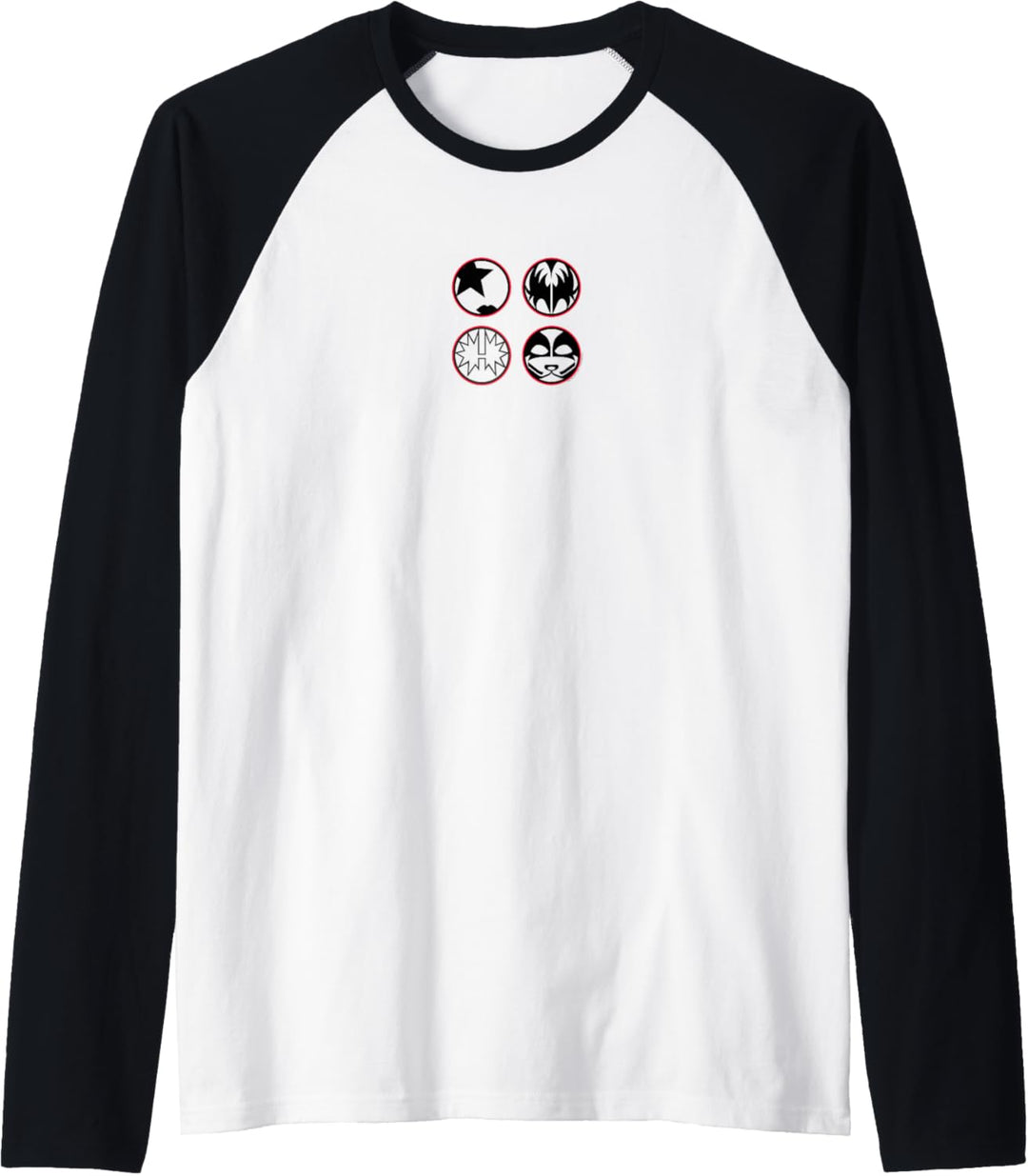 KISS - Cartoon B&W Logo Raglan