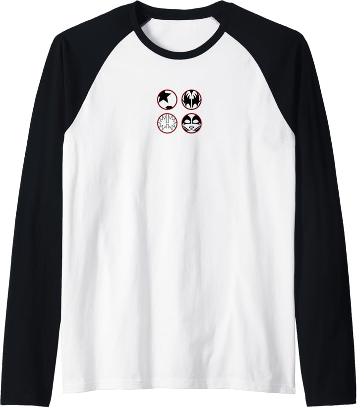 KISS - Cartoon B&W Logo Raglan