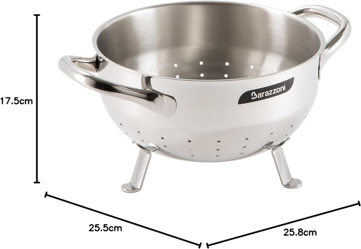 Barazzoni Chef Line Sieb, Edelstahl 18/10, Durchmesser cm 22. Made in Italy. 25.5x25.8x17.5 cm Nudel