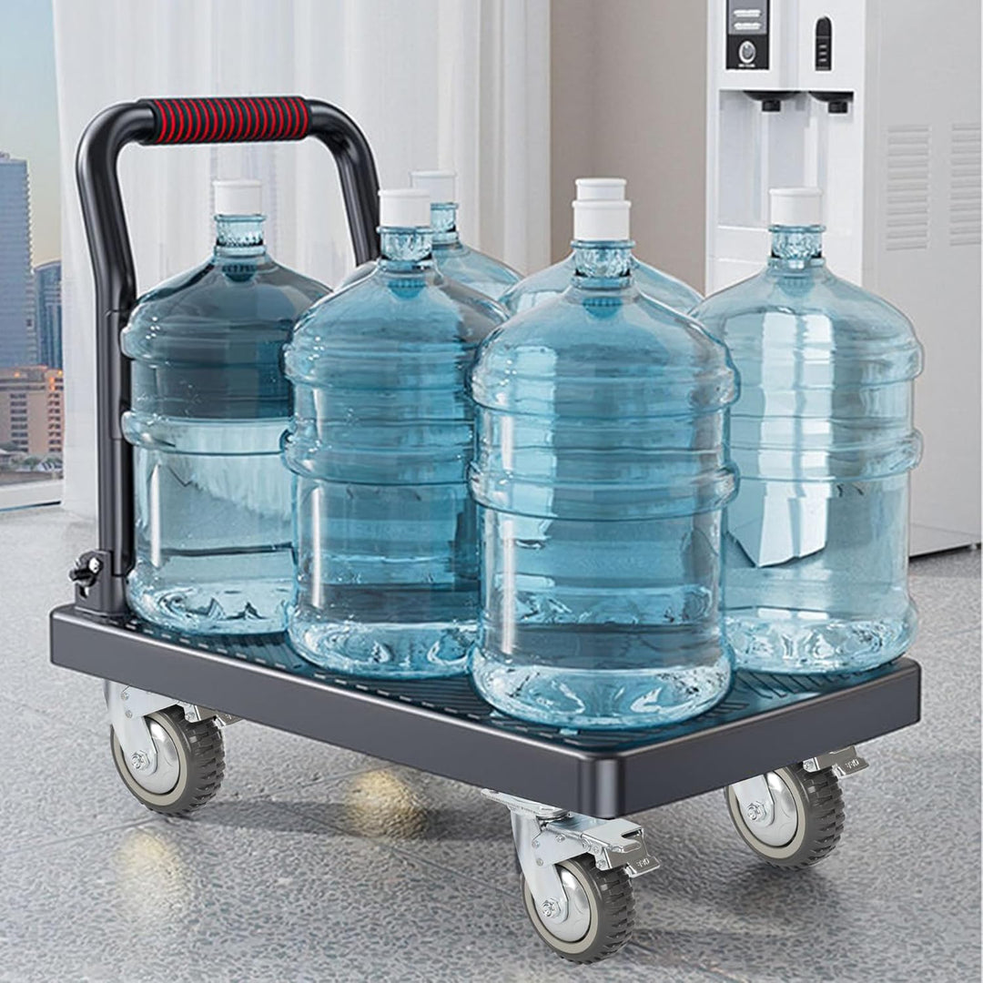 uyoyous 4PCS Schwerlastrollen 150mm Transportrollen Möbelrollen 2 Vollgummi Rollen mit Bremse 360°Gr