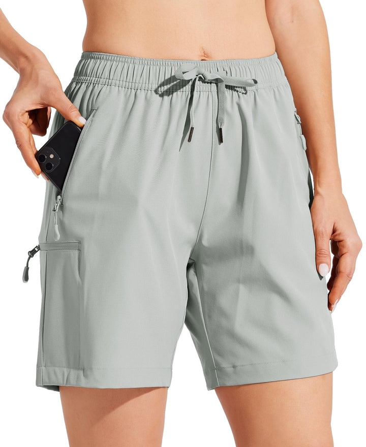 WILLIT Damen Wanderhose Sommer Cargohose schnelltrocknend Wandern Kurz leichte Sport Shorts mit Tasc