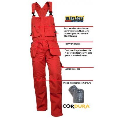 Blakläder Multifunktions-Latzhose, 1 Stück, C46, schwarz, 260018609900C46 Black C46, Black C46