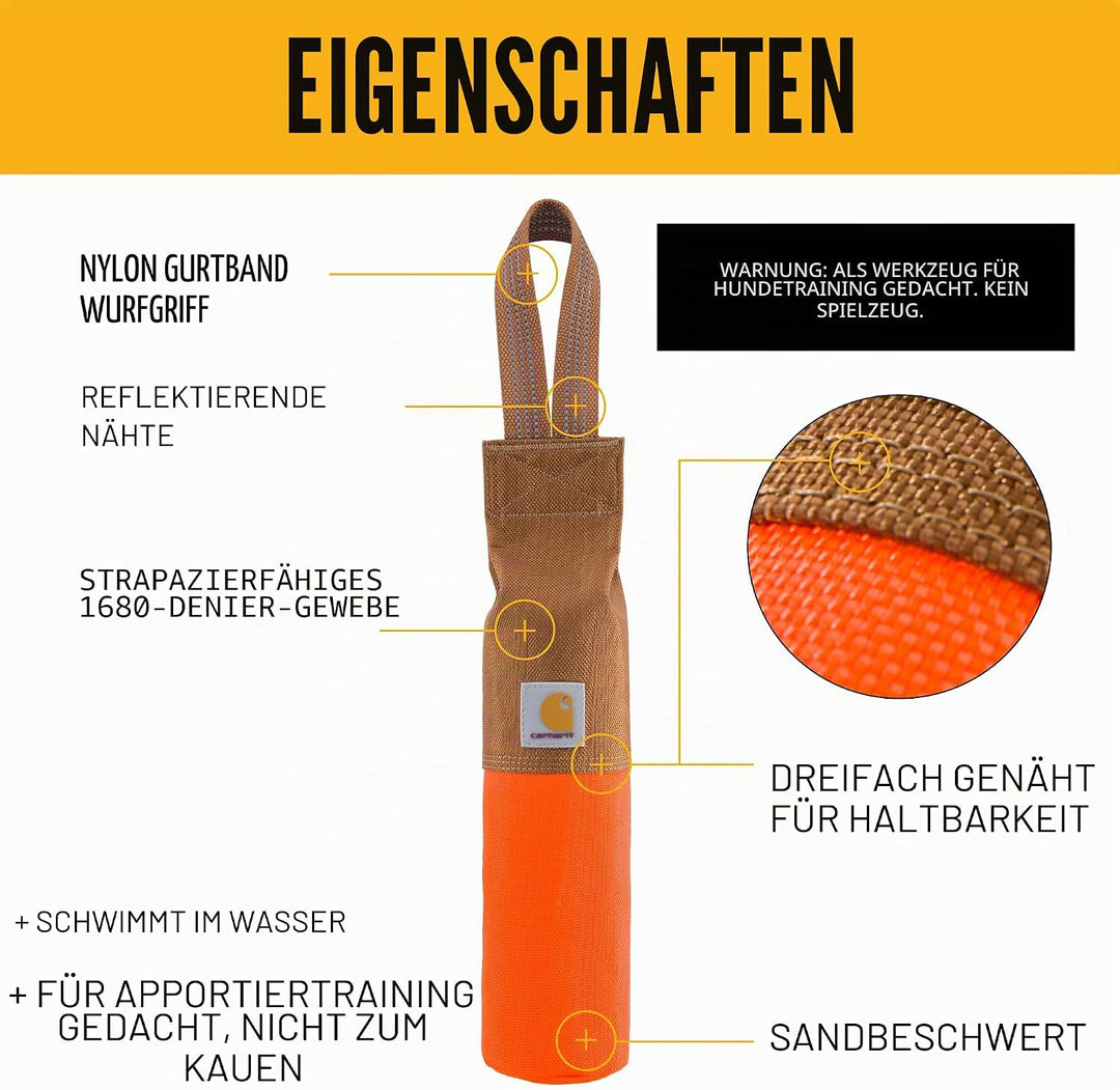 Carhartt Pet Pet Toys, Retrieving Bumper, Large, OS, Hunter Orange Large Hunter Orange, Large Hunter