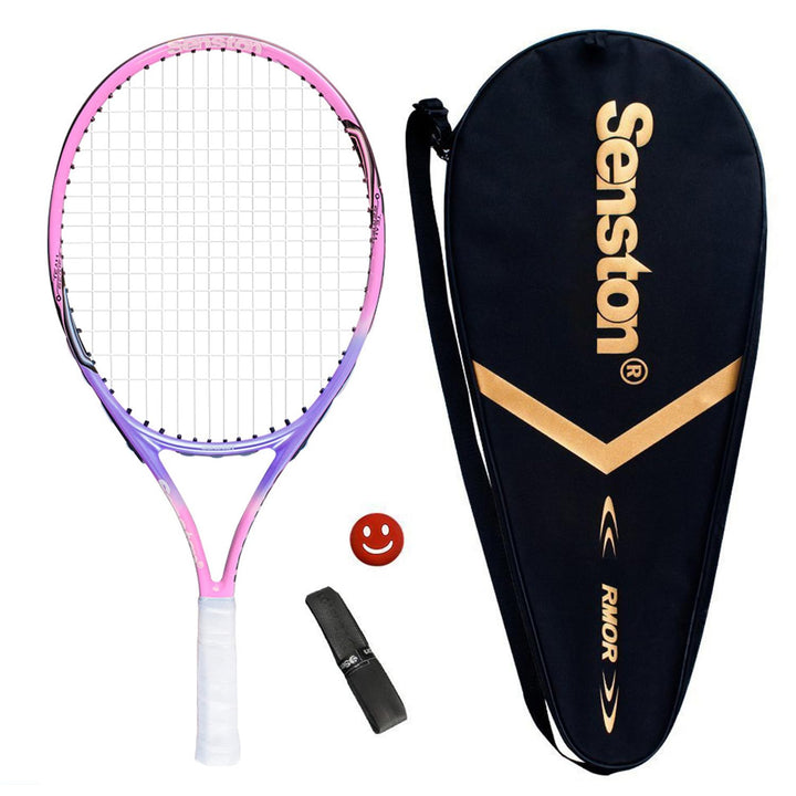 Senston Tennisschläger 19/23/25 One-Piece-Design Tennis Schläger Set mit Tennistasche,Overgrip,Vibra
