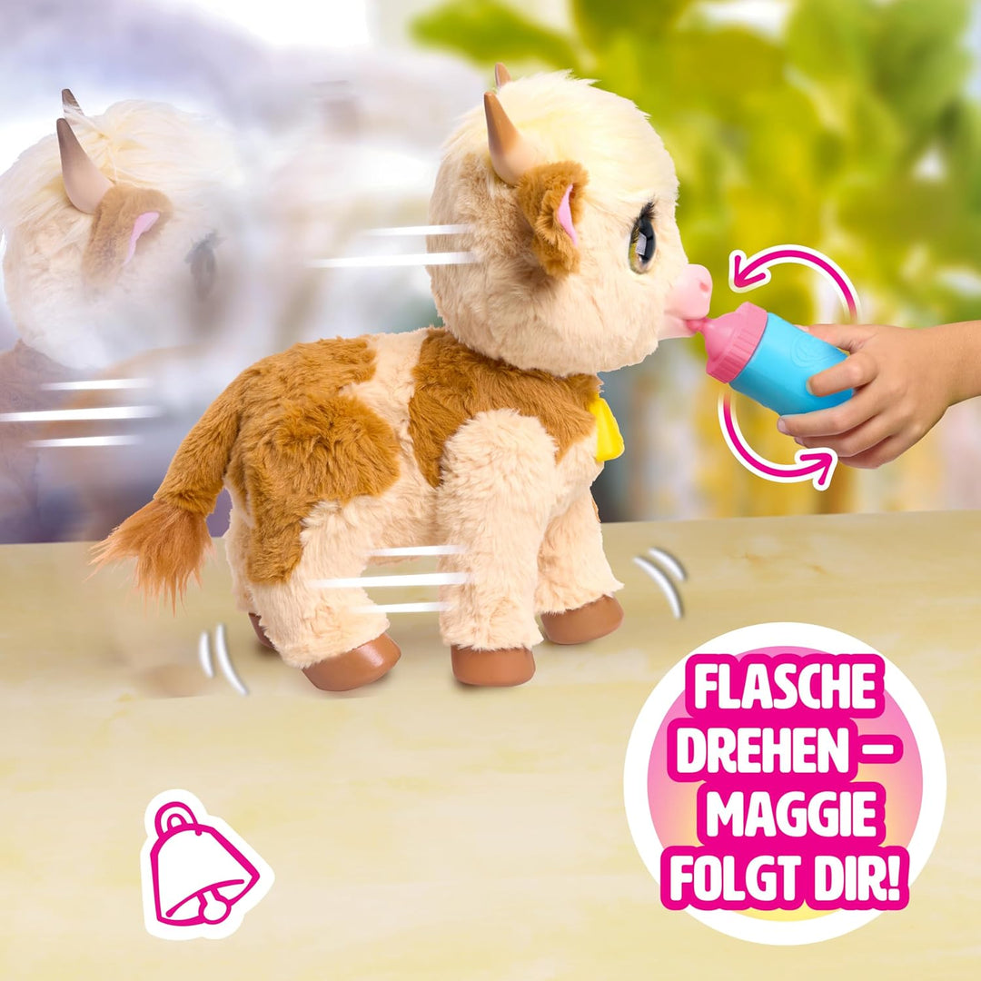 Just Play furReal Maggie, die Kuh, Funktionsplüschtier, interaktives Spielzeug, 50+ Geräusche und Re