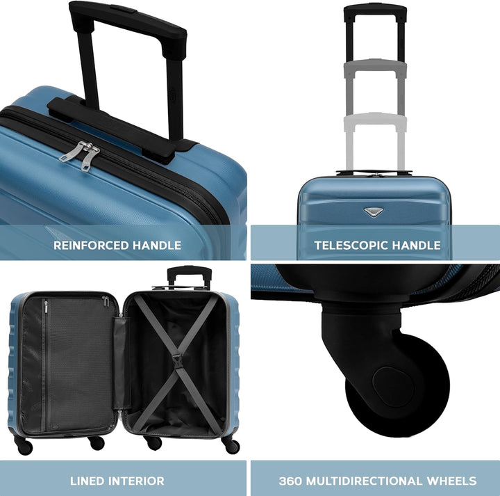 Flight Knight Leichte 4-Rad-ABS-Hartschalenkoffer Handgepack, zugelassen fur uber 60 Fluggesellschaf