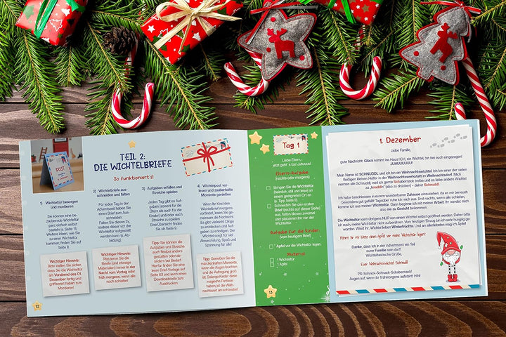 Wichteltür Adventskalender: ab 2 Jahre | Zauberhafte Weihnachten für Kinder. Komplettes DIY Wichtel