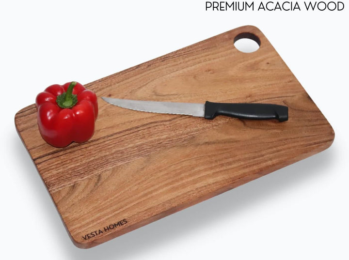 Vesta Homes Schneidebrett aus Holz/Schneidebrett/Servierbrett, Wurstbrett, Platte für Gemüse, Obst u
