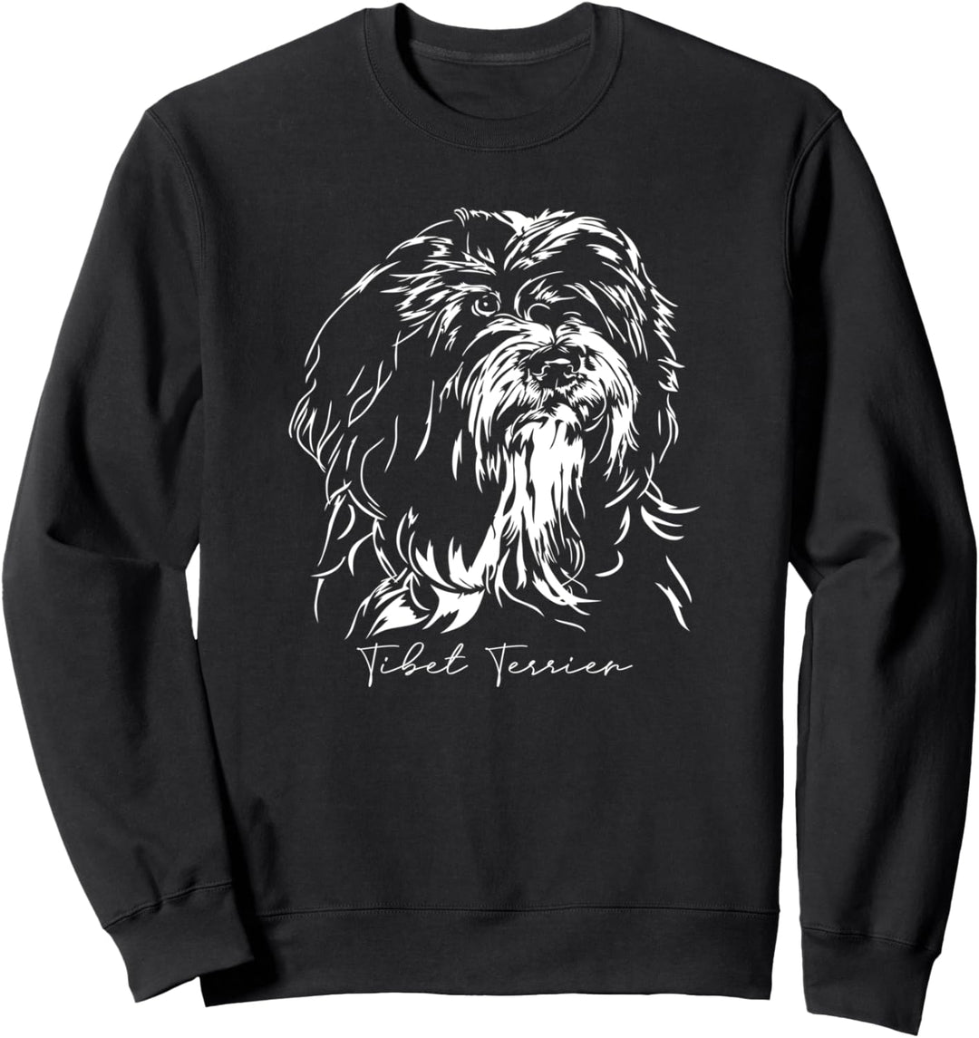 Tibet Terrier Hund Hunderasse Hundeportrait Wilsigns Hunde Sweatshirt