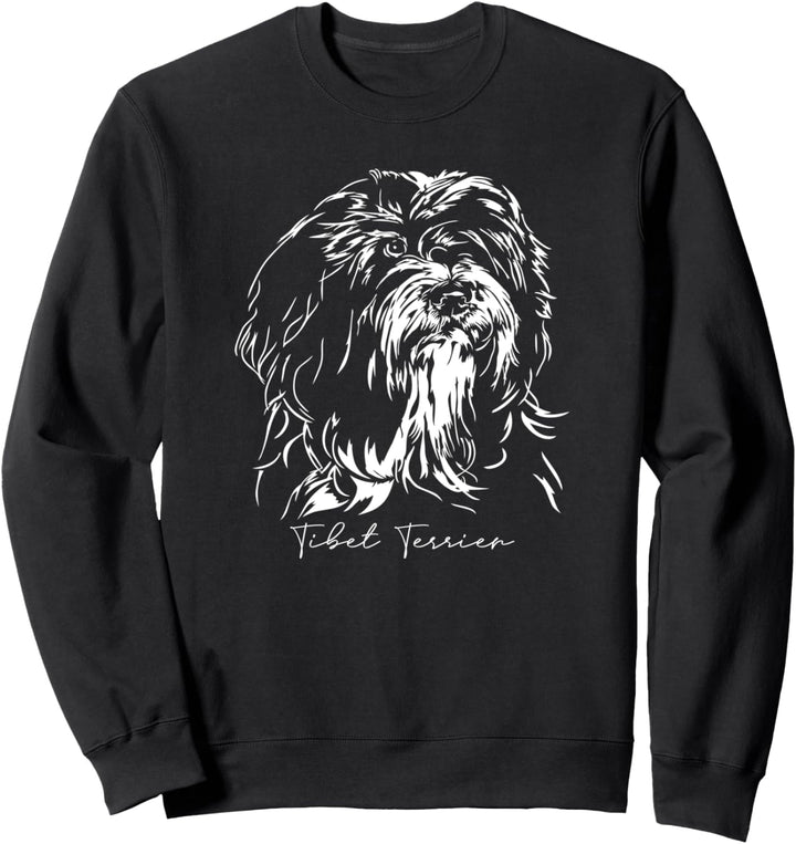 Tibet Terrier Hund Hunderasse Hundeportrait Wilsigns Hunde Sweatshirt