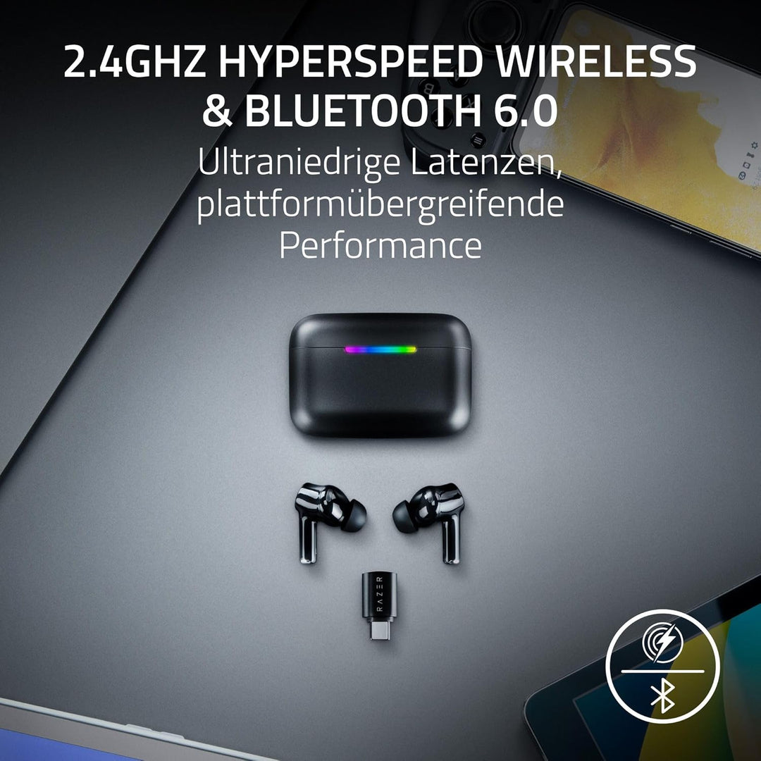 Razer Hammerhead V3 HyperSpeed - Kabellose Multiplattform Gaming-Ohrhörer - ANC Aktive Geräuschunter