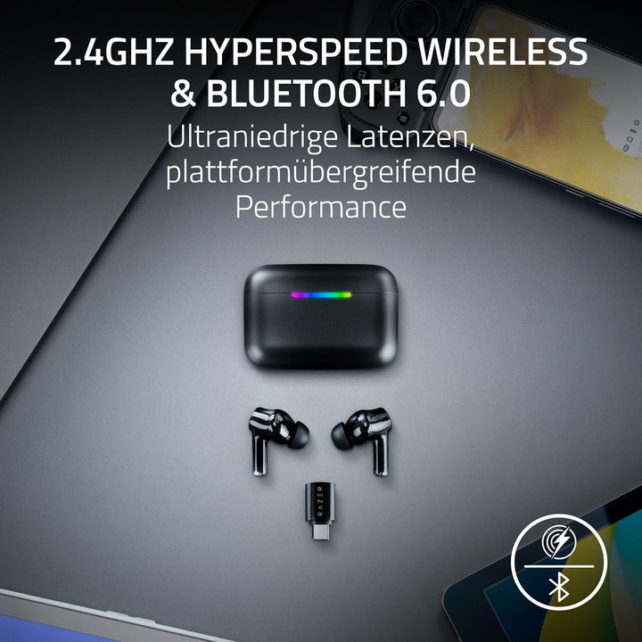 Razer Hammerhead V3 HyperSpeed - Kabellose Multiplattform Gaming-Ohrhörer - ANC Aktive Geräuschunter