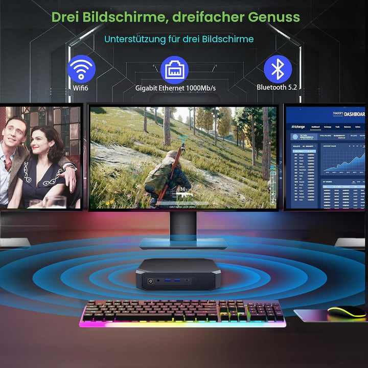 Blackview Mini PC Intel Core i5-12450H(bis zu 4,40GHz), MP200 16GB + 1TB Mini Desktop Computer Windo