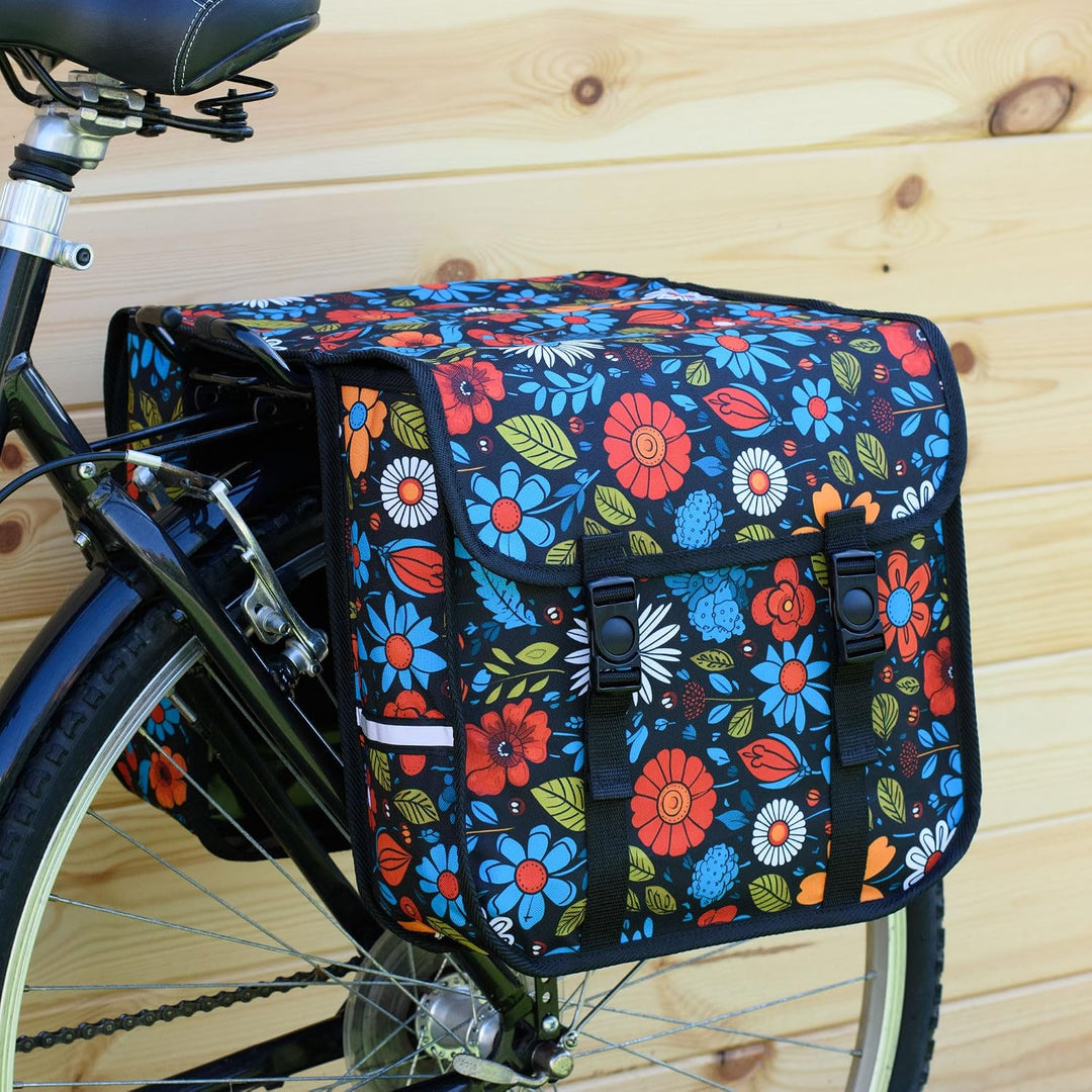 Classic CE Fahrradtasche für Gepäckträger - Doppeltasche 26L (2x13L), Wasserabweisend, mit Reflektor