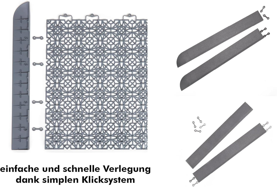 andiamo Terra Sol Terassenfliesen Klicksystem - Kunststoffplatten Aussenbereich für Balkon - Terasse