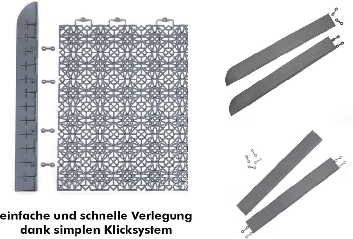 andiamo Terra Sol Terassenfliesen Klicksystem - Kunststoffplatten Aussenbereich für Balkon - Terasse