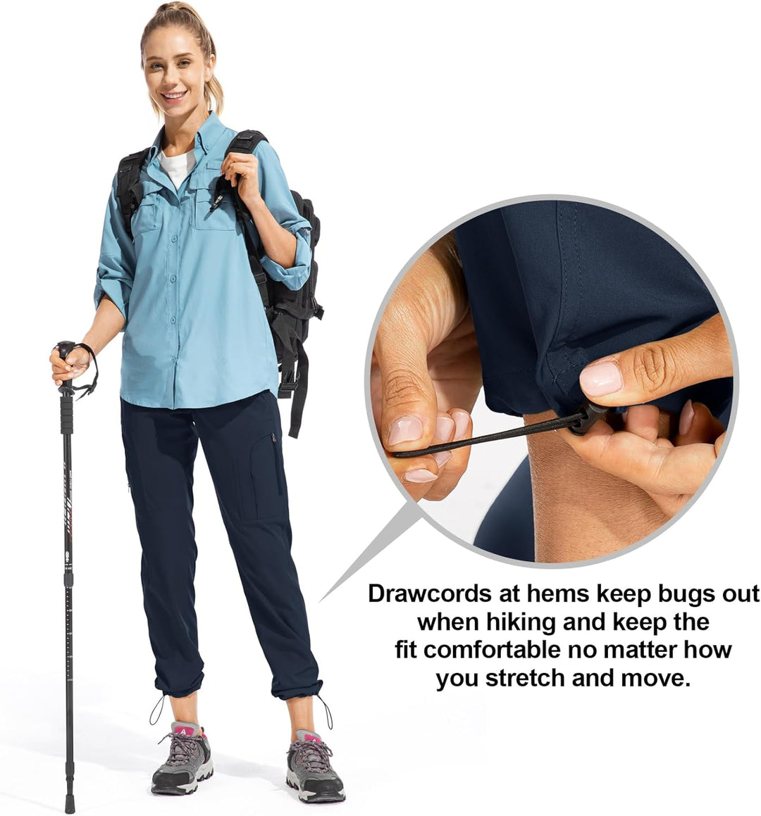 yeyity Wanderhose Damen Leichter Quick Dry Outdoorhose Atmungsaktiv Cargohose UV-Schutz Trekkinghose