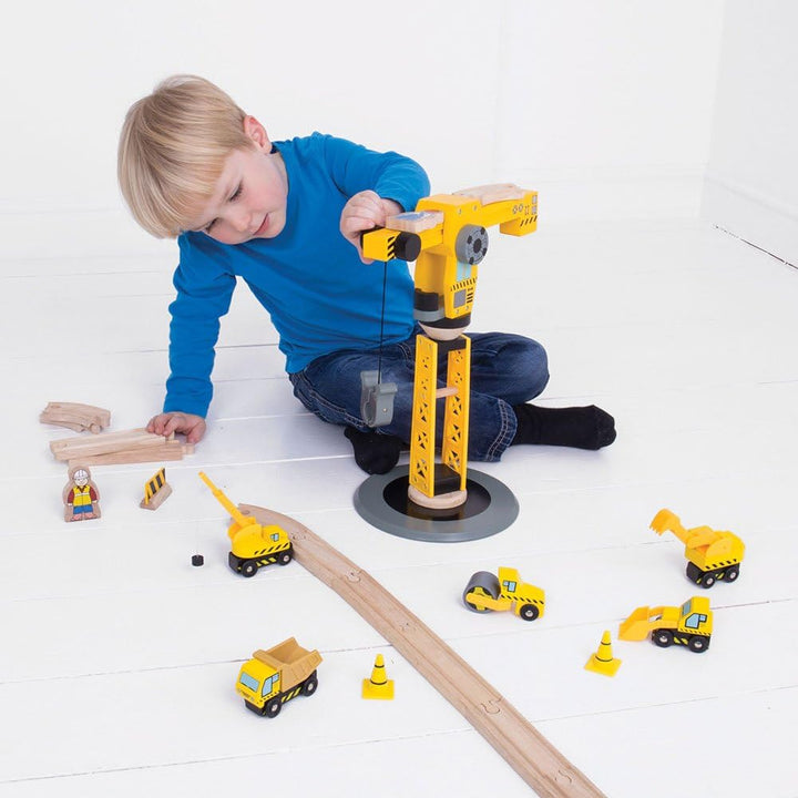 Bigjigs Rail Kit Costruzioni Con Grande Gru