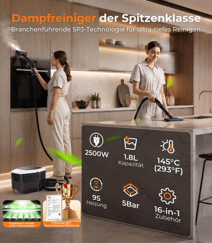 KYUT 16-in-1 Dampfreiniger【80% höhere Reinigungseffizienz – Branchenführer Nr.1】Dampfreiniger Handge