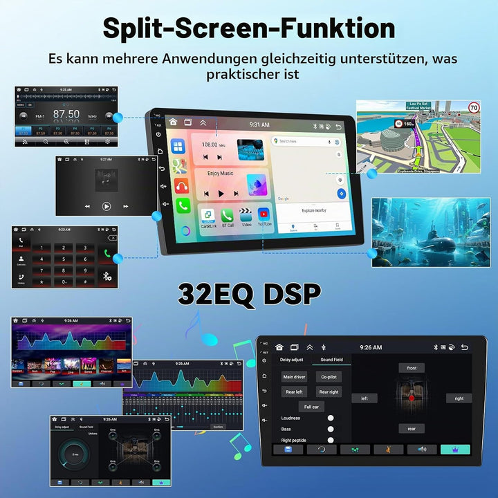 CAMECHO [DSP Audio] 8 Core 4+64G Android 13 Autoradio für Mercedes Benz Sprinter W639 W906 AB Klasse