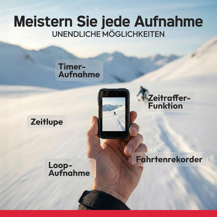 AgfaPhoto Photo Realimove AC7000 – Digital-Action-Kamera, wasserdicht 30 m (True 2,7 K, 16 MP, Dual-