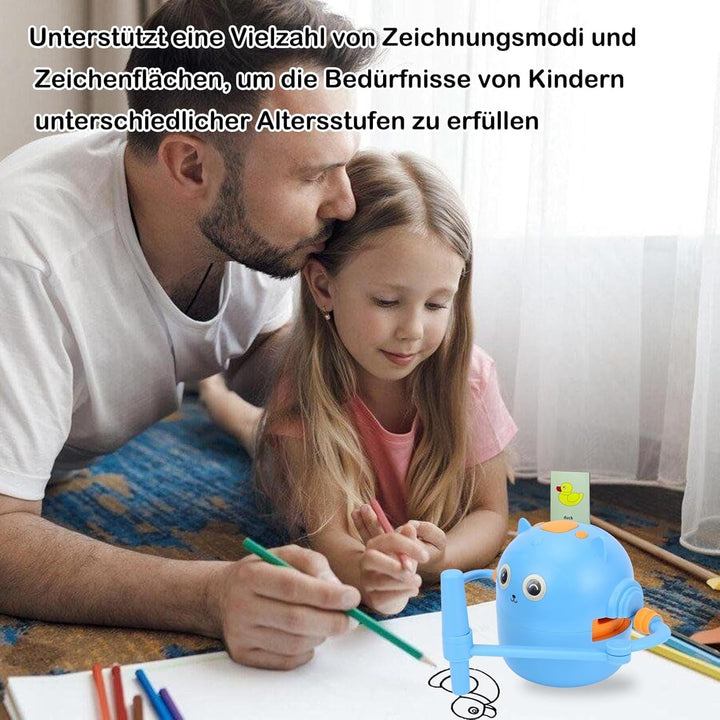 Topiky Magic Zeichenroboter für Kinder ab 3+, Malroboter für Kinder, Interaktiv mit 100 Lernkarten &