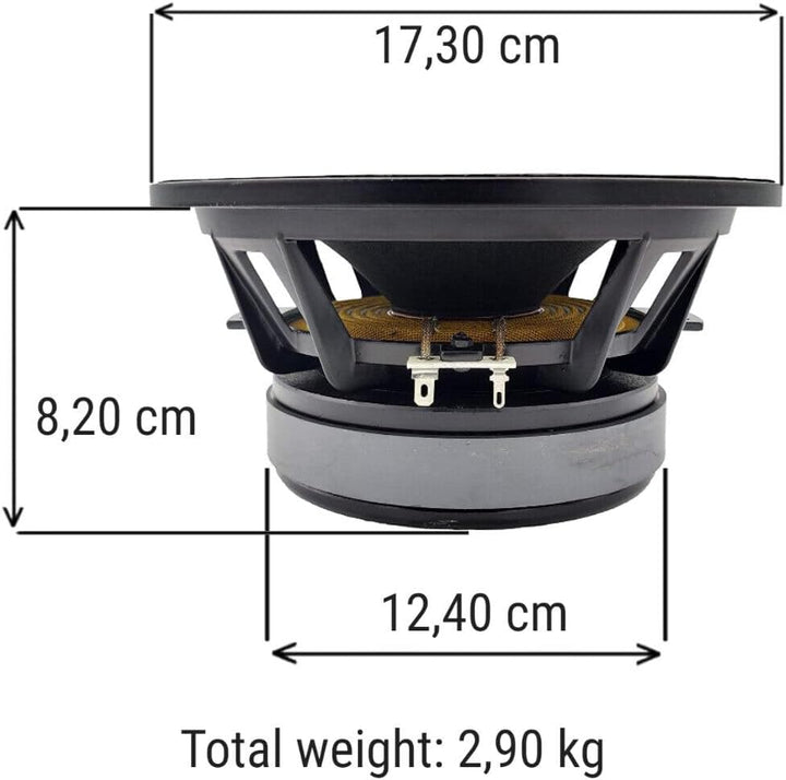 KIT Set FÜR IPNOSIS IPM 1165 IPM1165 1 Tieftöner-Lautsprecher 16,5 cm 165 mm 6,5" Durchmesser, 120 W
