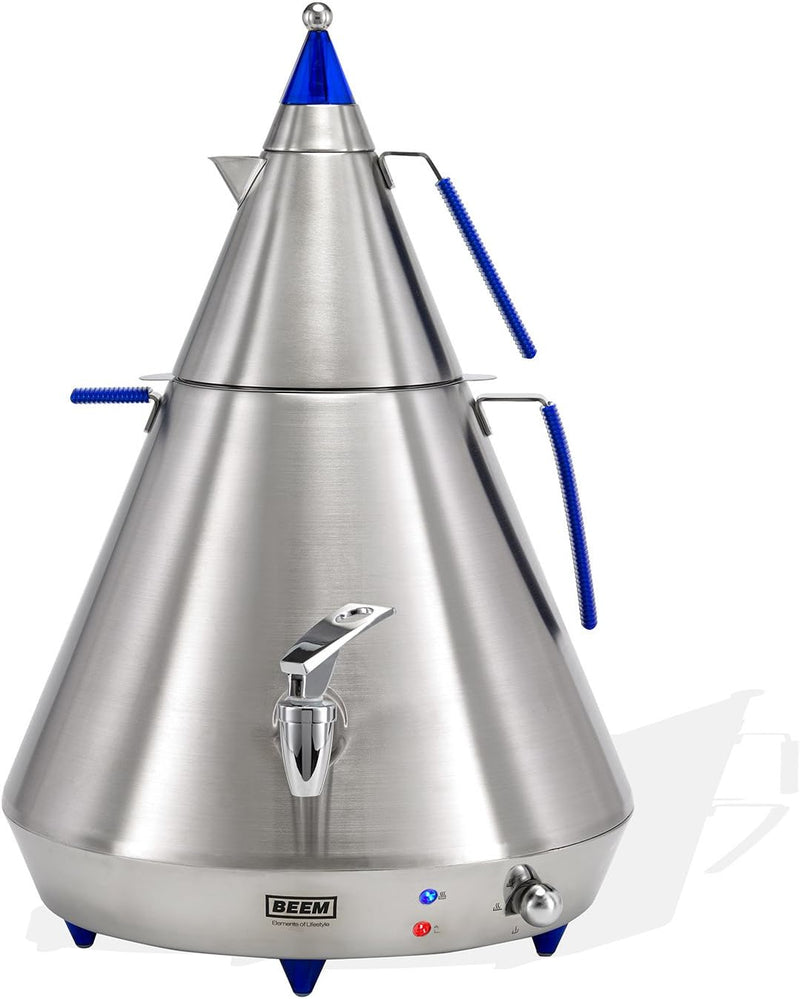 BEEM Germany Pyramid A10, 10.0 Liter Samowar, Edelstahl/Blau